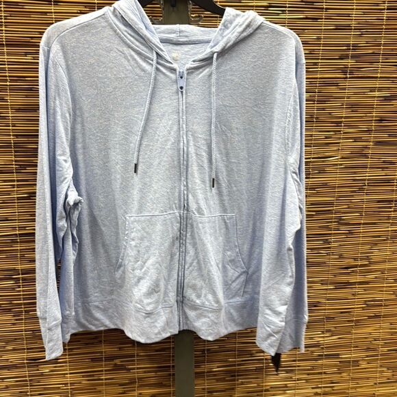 ID Ideology Plus Size Full-Zip Hooded Jacket, Created for Macy's - Faded Blue He - Picture 2 of 3